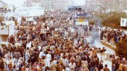 Platzhalterbild — Der Ostermarsch am 12. April 1982 in München mit ca. 10.000 Teilnehmern an der Münchner Freiheit.