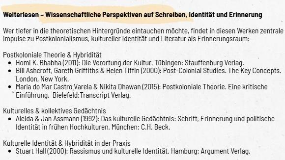 Wissenschaftliche Perspektiven auf Schreiben, Identität und Erinnerung